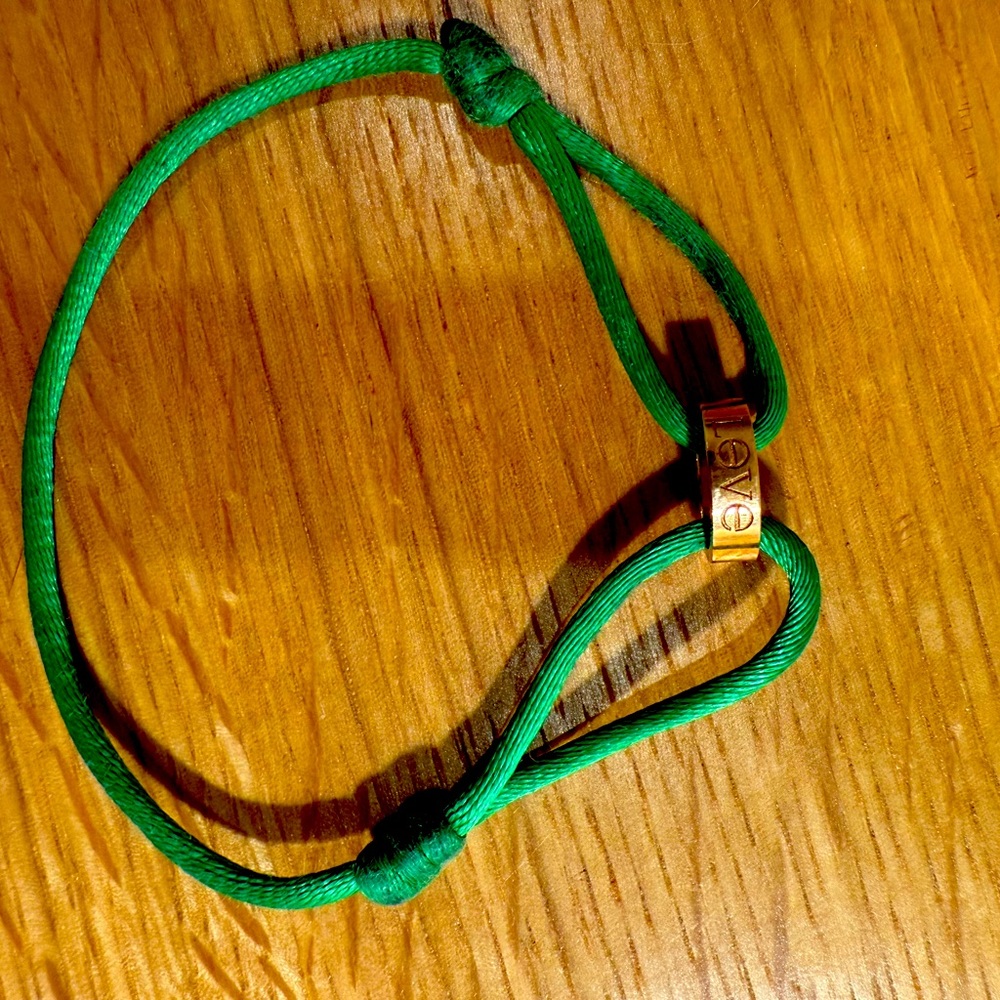 Cartier Gold Love Bead on Silk Cord Bracelet